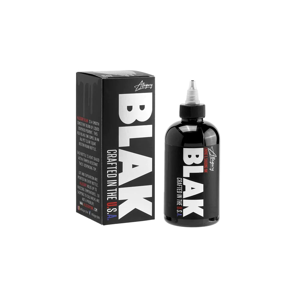 Allegory Premium Lining & Shading Tattoo Blak Ink - 8oz Bottle