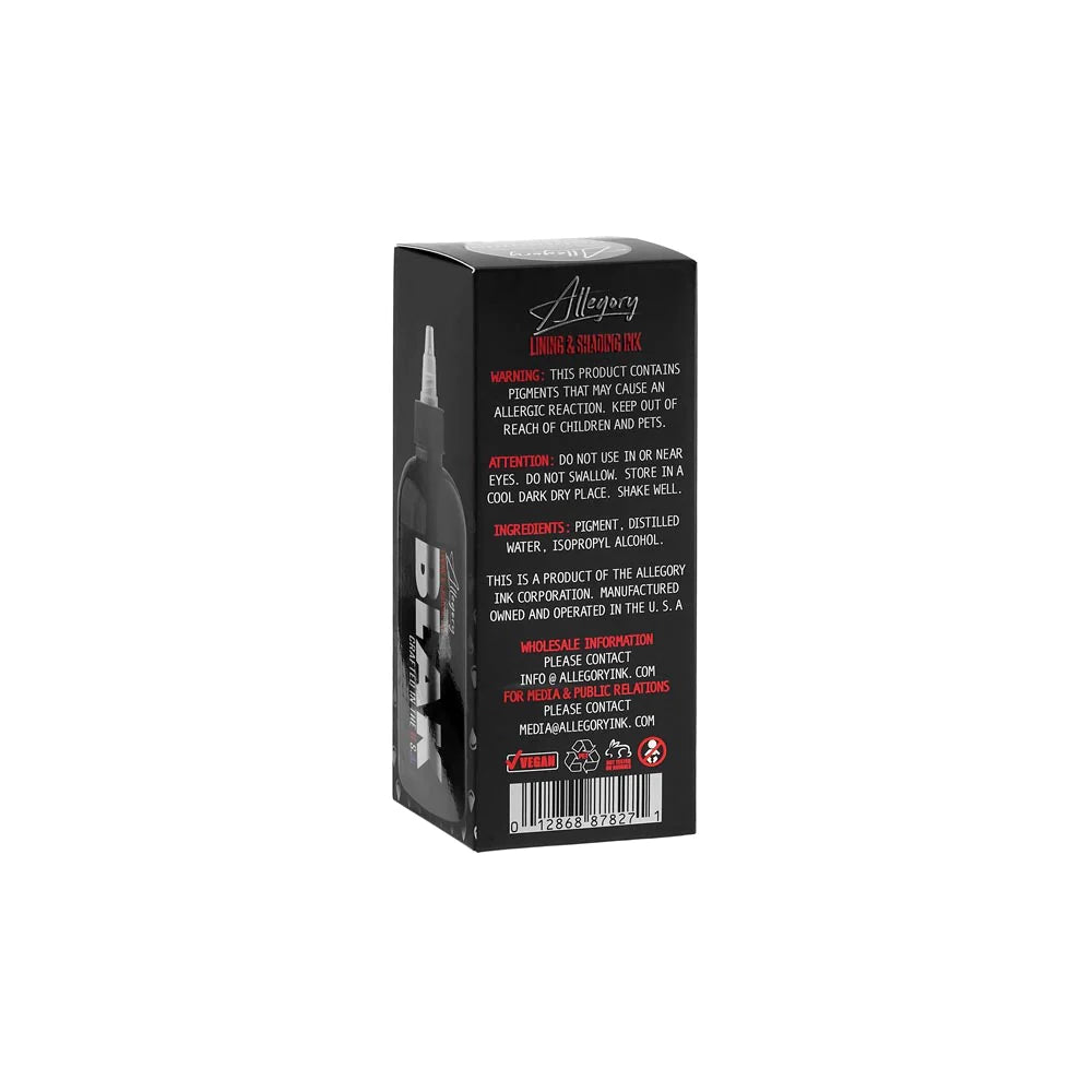 Allegory Premium Lining & Shading Tattoo Blak Ink - 8oz Bottle