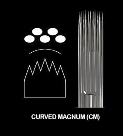 Leopard Curved Magnum Shader Standard #12 Gauge Cartridge Tattoo Needles - Medium Taper