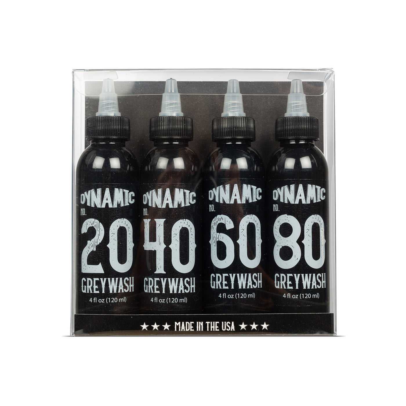 Dynamic Greywash Tattoo Ink - 4 oz. Bottle Set