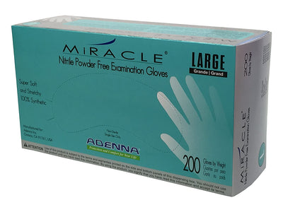 Adenna Miracle 3.5 mil Nitrile Powder Free Blue Exam Gloves (200/box - 10 boxes/case)