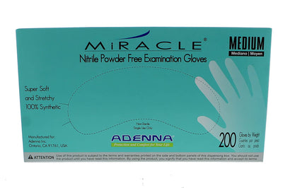 Adenna Miracle 3.5 mil Nitrile Powder Free Blue Exam Gloves (200/box - 10 boxes/case)