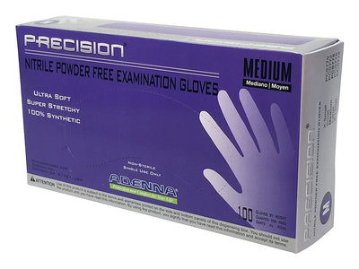 Adenna Precision 4 mil Nitrile Powder Free Blue Exam Gloves (100/box - 10 boxes/case)