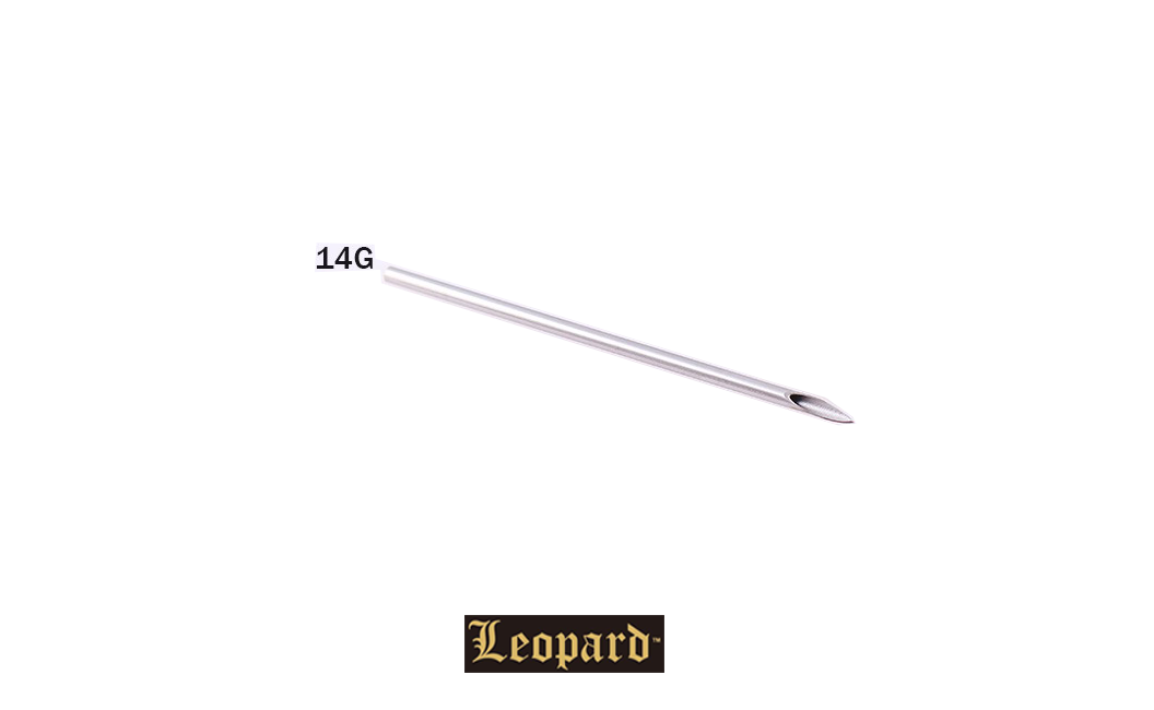 Leopard 14g Sterilized 2'' Piercing Needles - Box of 100