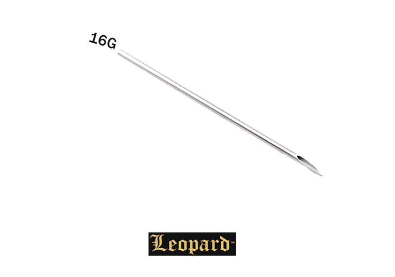 Leopard 16g Sterilized 2'' Piercing Needles - Box of 100