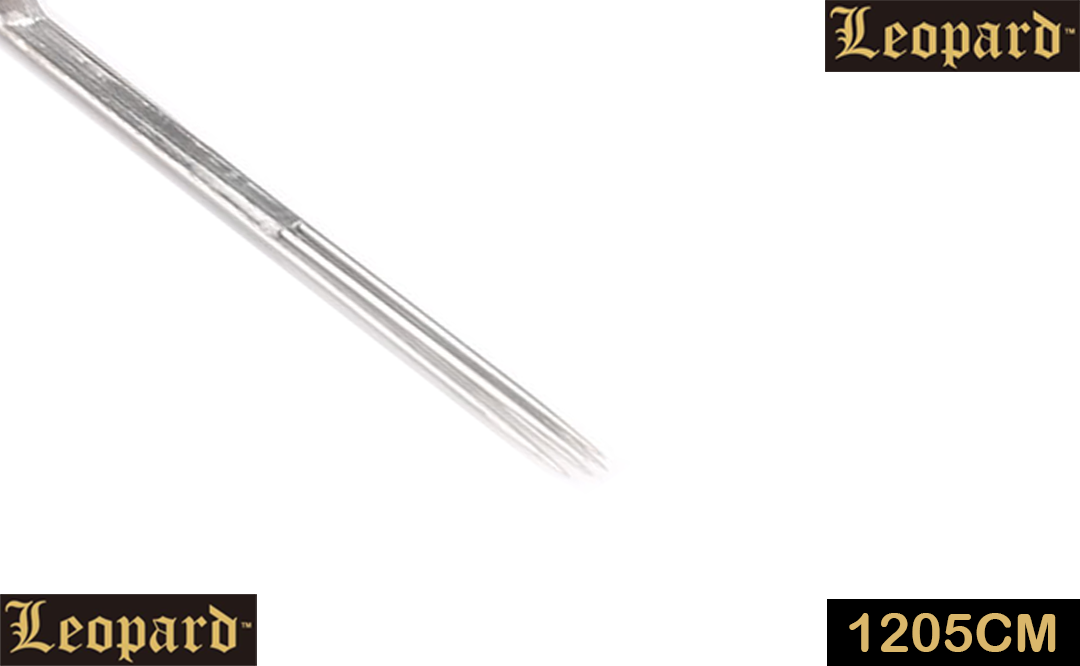 Leopard Pre-Made Bar Needles - Standard #12 Gauge Curved Magnum Shader - High Polished Taper