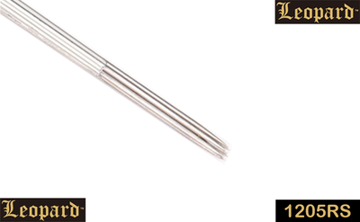 Leopard Pre-Made Bar Needles - Standard #12 Gauge Round Shader - High Polished Taper