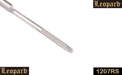 Leopard Pre-Made Bar Needles - Standard #12 Gauge Round Shader - High Polished Taper