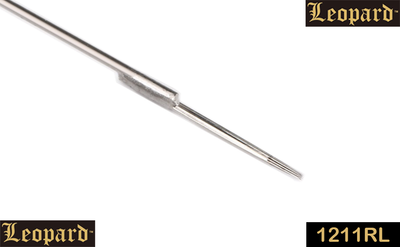 Leopard Pre-Made Bar Needles - Standard #12 Gauge Round Liner - High Polished Taper