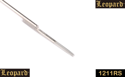 Leopard Pre-Made Bar Needles - Standard #12 Gauge Round Shader - High Polished Taper