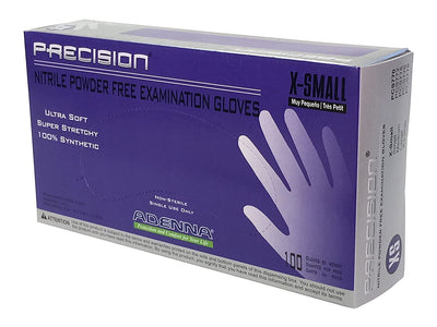 Adenna Precision 4 mil Nitrile Powder Free Blue Exam Gloves (100/box - 10 boxes/case)